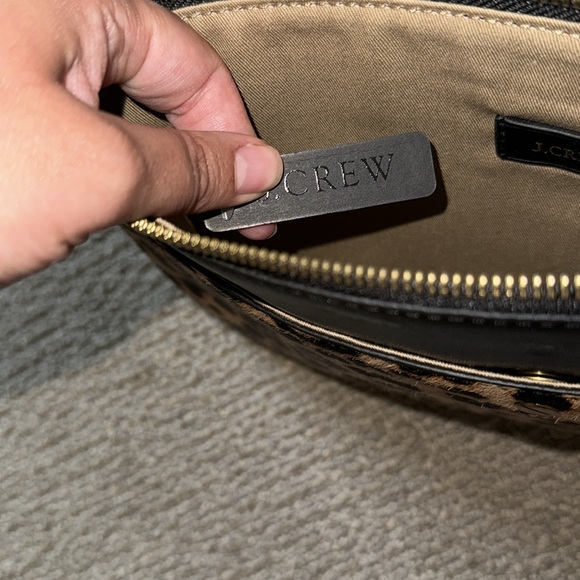 J Crew leather and cow hide leopard clutch - Picture 4 of 4